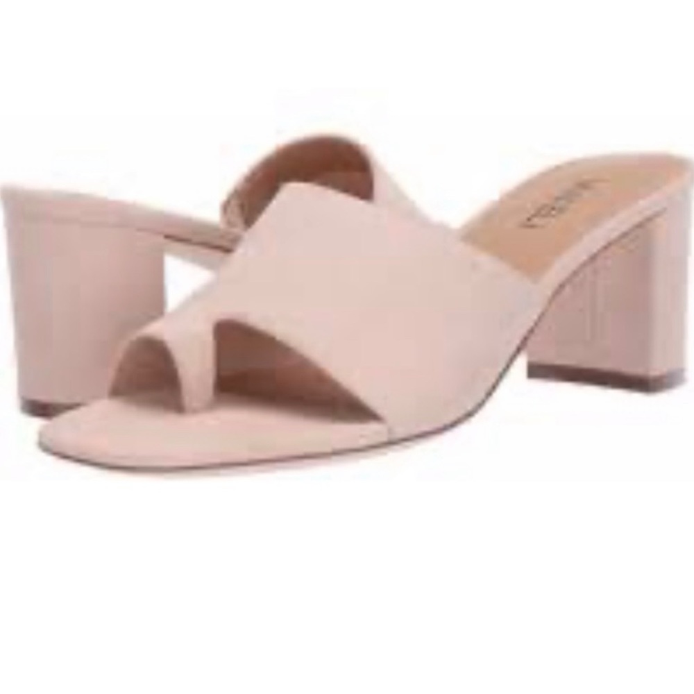 Vaneli Maysa Blush Light Soft Pink Lino Print Toe Hole Sandal Size 8N New